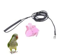 GALPADA Arnés para Loros Cuerda Elástica de 2m Color Rosa, Alas de Ángel Ajustable Que No Lastima el Cuello para Vuelo Libre en Exteriores