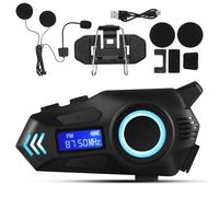 GALPADA Auriculares para Casco de Motocicleta con Sistema de Comunicación Inalámbrico, Sonido Excelente, Batería de 800mah y Accesorios de Instalación para Uso en Ciclismo