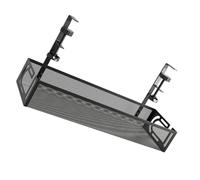 GALPADA Bandeja de Gestión de Cables Negra para Debajo del Escritorio, Soporte Compacto para Almacenamiento y Organización de Cables, Rack Resistente para Orden en Oficina y Hogar