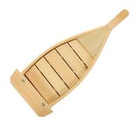 GALPADA Bandeja de Madera Forma de Barco para Sushi Estilo Japonés, Plato para Servir Aperitivos en Restaurantes y Hogar, Diseño Timber y Funcional