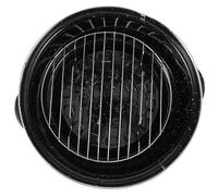 GALPADA Bandeja para Asar Esmaltada Negra de Hierro Asas Dobles Ergonómicas, para Barbacoa y Uso Doméstico, Sartén para Cocinar