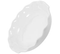 GALPADA Bandeja para Hornear Pizza Antiadherente sin Olor en Color Blanco de Cerámica con Diseño de Encaje, Redonda Adecuada para Horno y Microondas