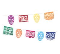 GALPADA Banderines Día Muertos Mexicanos, Guirnalda Colgante de Fieltro y Tela No Tejida, Decoración de Fiesta Temática Mexicana para Hogar, Jardín y Patio, Banner Colgante Colorido
