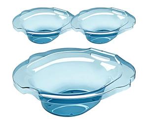 GALPADA Baño de Asiento para Mujeres Posparto, 3 Piezas, Color Azul Agua, Material Pet Cristal Templado, Gancho para Colgar, Lavabo Portátil para Cuidado Perineal y Alivio Hemorroides