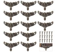 GALPADA Bases para Patas de Caja de Madera 25 Piezas Soporte Triangular Doble Capa 36X21X12 MM Aleación de Zinc Color Bronce Antiguo Tornillos Protectores de Esquinas para Muebles y