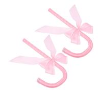 GALPADA Bastones de Baile Infantiles 2 Pcs Lazo Rosa Accesorios para Disfraz y Cosplay Bastón de Jazz para Adecuado para Fiestas Halloween y Bodas