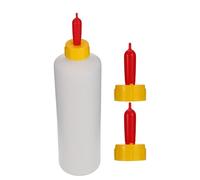 GALPADA Biberón para Cabritos 400 Ml 3 Pezones Desmontables, Botella de Leche para Mascotas Pequeña, Plástico Duradero y Ligero, Herramienta para Alimentar Corderos en Granja y Rancho