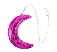 GALPADA Bola de Discoteca Lunar Colgante Morado, Esfera de Espejos Reflectante para Decoración de Fiesta, Adorno Retro para Hogar y Eventos con Efecto Luz Vibrante