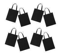 GALPADA Bolsa de Lona Negra Reutilizable 35X42 CM Set 8 Piezas Bolsa de Mano Sencilla Asas Resistentes Adecuado para Compras Manualidades y Uso Diario
