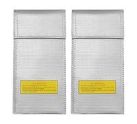 GALPADA Bolsa Ignífuga para Baterías de Litio 2 Piezas Bolsa de Almacenamiento a Prueba de Explosiones y Altas Temperaturas Funda Protectora Pequeña para Carga y Transporte Seguro de