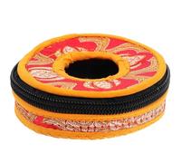 GALPADA Bolsa para Campana Tibetana Meditación Tamaño Medio 8,5 Cm, Funda Protectora Artesanal de Nepal, Estuche Portátil Diseño Aleatorio para Campanas Tingsha del Templo Color Aleatorio