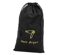 GALPADA Bolsa Para Secador De Pelo Negro De Terciopelo, 19x35 Cm, Cordón, Portátil, Para Viaje y Uso Hotel