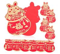 GALPADA Bolsas Rojas Hong Bao Para El Año Del Conejo 2023 - Paquetes De Efectivo De Suerte Para - Cumpleaños y Bodas 12 Piezas Decorativas
