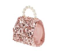 GALPADA Bolso Bandolera para Niña Lentejuelas Rosas Pequeño y Portátil Asa de Perla Elegante Bolso de Hombro Multifuncional Adecuado para Niñas en Salidas y Eventos Gran Capacidad