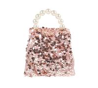 GALPADA Bolso Bandolera para Niñas Rosa Lentejuelas y Asa de Perlas, Bolso Pequeño para Fiestas y Uso Diario