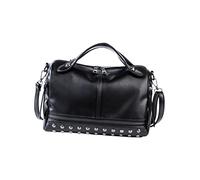 GALPADA Bolso de Hombro de Mujer con Tachuelas Bandolera Creativa de Moda Gran Capacidad y Diseño Práctico para Playa y Material PU y Negro