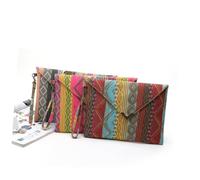 GALPADA Bolso De Lona Mujer Patrón Geométrico, Tipo Sobre, Color Fucsia, Tamaño Compacto, Bolso De Mano Para Fiesta y Ocasiones Obsequios, Diseño Exclusivo Sin Posición Fija Del Estampado