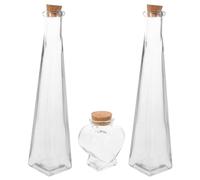 GALPADA Botellas de Vidrio para Ritual de Arena, Pack de 3 Piezas Tapón de Corcho, para Ceremonia de Boda y Decoración de Eventos Nupciales