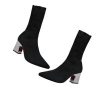 GALPADA Botines De Calcetín Tacón Grueso Invierno Ligeras Antideslizantes y Cómodas