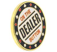 GALPADA Botón de Crupier de Póquer Metálico Doble Cara, Marcador de Juego de Cartas Resistente Borde Redondeado, Accesorio para Juegos de Azar y Cálculo Matemático, 1 Unidad para Mesa