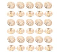 GALPADA Botones Metálicos Huecos de Aleación Color Dorado Claro 15 Mm 24l, 50 Piezas para Coser, Accesorios de Ropa y Botones de Traje para Manualidades y Abrigos