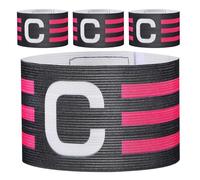 GALPADA Brazaletes Elásticos para Capitán de Fútbol Adultos 4 Unidades Diseño en C Negro Banda Deportiva Ajustable para Entrenamiento y Competición