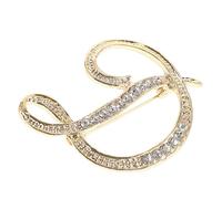 GALPADA Broche Con Inicial De De Imitación Para Mujer Broche De Metal Para Sombrero Bolso Vestido Traje Accesorio Creativo Con Letra Inicial (Letra D)