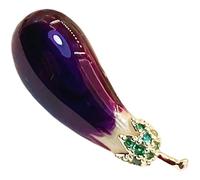 GALPADA Broche de Berenjena para Mujer Elegante de Cobre, Accesorio Fácil de Colocar Que Previene Miradas, Adecuado para Cheongsam y Camiseta en Bodas y Fiestas