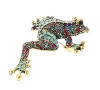 GALPADA Broche de Rana Esmaltado de Aleación Cristales Alfiler Decorativo de Metal para Ropa y Sombreros Accesorio Animal para Chaquetas y Bolsos Pin de Solapa Original para Mujer