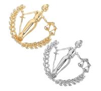 GALPADA Broche de Solapa para Hombre 2 Piezas Balanza Justicia Accesorio de Aleación Color Dorado y Plateado Pin de Solapa para Traje y Abrigo Símbolo Legal para Abogados y Jueces