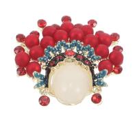 GALPADA Broche Ópera de Pekín para Mujer, Alfiler Artesanal de Cobre Diseño Floral Único, Accesorio Decorativo Adecuado para Uso Diario y Ocasiones Formales