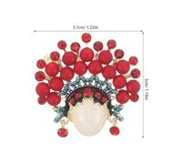 GALPADA Broche Ópera de Pekín para Mujer Prendedor de Chal Artesanal Accesorio Cultural Chino Metal Diseño de Personaje Floral Adecuado para Ropa Mochilas y Cárdigans