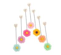 GALPADA Broches de Flores para Bufandas 7 Piezas, Alfileres de Solapa Coloridos, Pasadores de Hijab Multifuncionales en Aleación Ligera, Accesorios de Moda para Mujer, Uso en Viajes