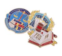GALPADA Broches de Justicia para Abogados 3 Piezas - Pines Metálicos Balanzas y Libros de Leyes - Accesorios para Estudiantes de Derecho y Decoración Profesional para Trajes y Mochilas