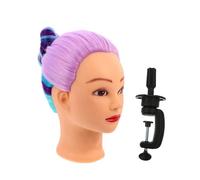GALPADA Cabeza de Muñeca de Cosmetología para Practicar Peinados Cabello Largo de Seda Resistente al Calor, Adecuado para Exhibición de Tocados y Extensiones de Cabello