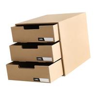 GALPADA Caja Archivadora de Cajones de Papel Estilo Japonés, Organizador de Escritorio Múltiples Gavetas Deslizantes, Color Kraft Natural, Adecuado para Oficina y Hogar, Organizador