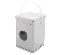 GALPADA Caja de Almacenamiento Elegante para Lavandería Forma de Lavadora, Ligera y Portátil, Hecha de Hierro de Color Claro para Decoración de Cuarto de Lavado