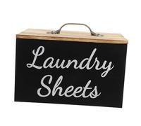 GALPADA Caja De Almacenamiento Para Cuarto De Lavado De Para Lavadero Almacenamiento De Bolas Secadoras Recipientes De Lavandería Para Organizar Negro Madera