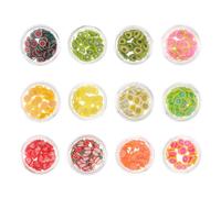 GALPADA Caja de Colores Lentejuelas de Arcilla Polimérica para Manicura Accesorios DIY para Arte de Uñas Decoración Epoxi para Uñas Suministros de Manicura y Estuche Práctico