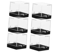GALPADA Caja de Exhibición Transparente Plástico Durable para Minerales y Rocas Fácil de Limpiar 6 Piezas y Proteger Muestras en Colecciones