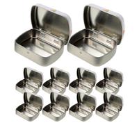 GALPADA Caja de Hojalata con Bisagras 10 Unidades Lata Metálica Pequeña para Almacenamiento de Globos Dulces y Joyas Caja Portátil Rectangular de Hierro con Tapa Organizador Mini para