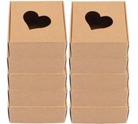 GALPADA Caja de Papel Kraft para Envolver Jabones Artesanales con Ventana Transparente, Fácil de Doblar y Ahorro de Espacio, Adecuado para Souvenirs y Día de Acción de Gracias