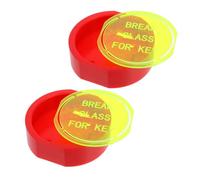 GALPADA Caja de Seguridad para Llaves de Pared Cerradura, 2 Piezas | Plástico Rojo, Tapa Frontal Rompible, Letras Luminosas, Acceso Rápido para Oficinas y Salidas