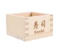 GALPADA Caja de Taza de Sake de Madera Japonesa Masu, Contenedor Cuadrado para Sushi y Sashimi, Set de Vajilla Tradicional para Izakaya, Práctica Caja de Madera para Servicio