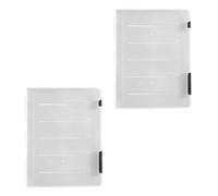 GALPADA Caja Organizadora para Documentos A4 Portátil 2 Piezas, Transparente, Tamaño Pequeño 24.2x17 Cm, Organizador de Carpetas y Portaarchivos de Plástico para Oficina y Estudio