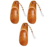 GALPADA Calzador De Madera Portátil Para Zapatos Cuchara Para Zapatos Mango Corto Ayuda Para Personas Mayores Uso Diario y Viaje 3 Piezas