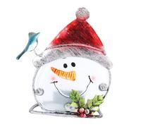 GALPADA Candelabro Decorativo de Hierro Forjado Estilo Europeo Diseño Muñeco de Nieve Decoración Navideña para Hogar Candelero de Metal Resistente para Ambiente Festivo