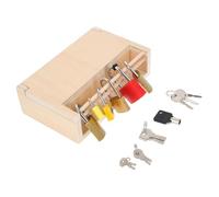 GALPADA Casa Cerraduras Montessori Juguete de Cerradura y Llave de Corazón en Madera y Metal, para Niños, Pensamiento Lógico y Juego en Grupo