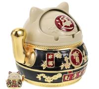 GALPADA Cenicero Metálico de Mesa con Diseño de Gato Suerte Accesorio para Hogar y Oficina y Duradero para Sala y Escritorio Función Antiolores y Almacenamiento Múltiple