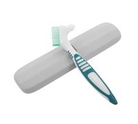 GALPADA Cepillo de Dientes para Dentaduras Postizas de Viaje Estuche de Almacenamiento Azul Gris y Cepillo Verde, Kit Profesional para Limpieza E Higiene de Prótesis Dentales, Práctico y